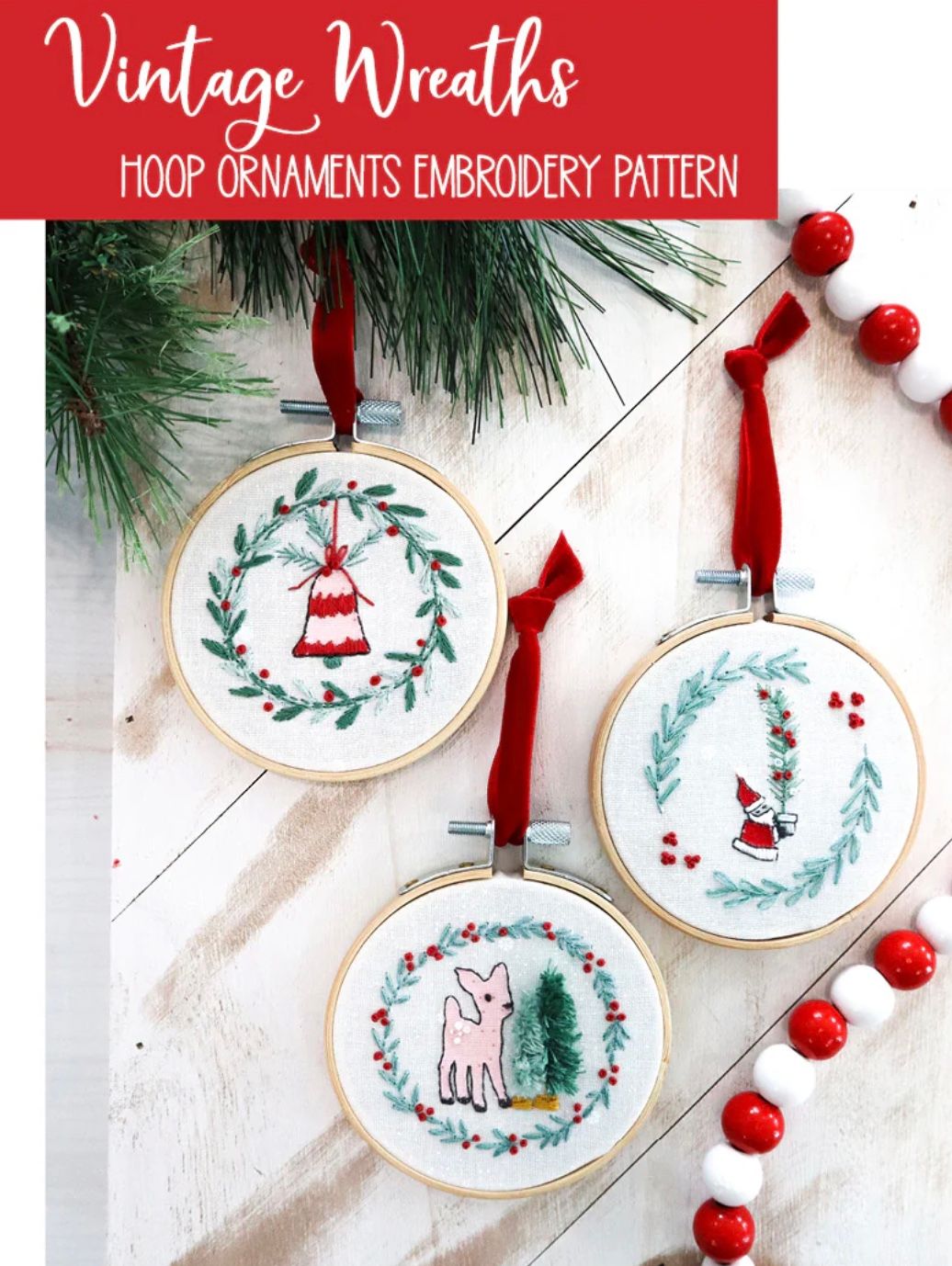 Vintage Wreaths Embroidery Pattern