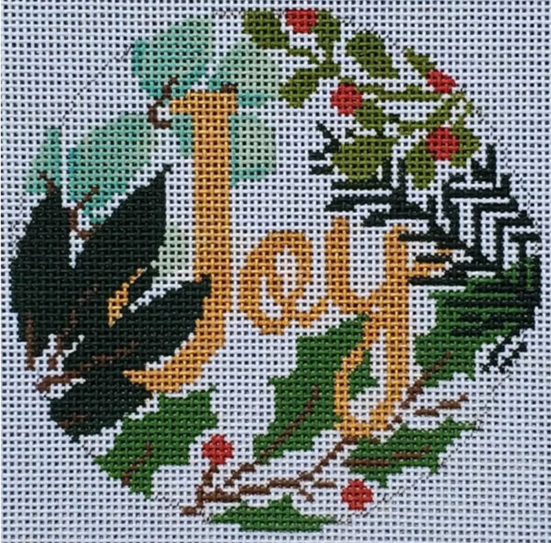 LL-ORN-06w Joy Ornament White/Gold