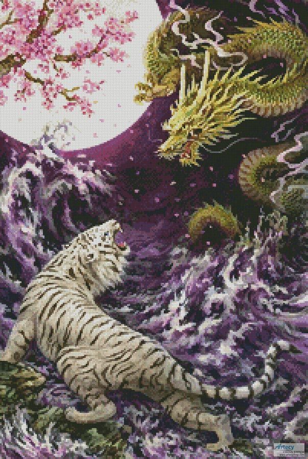 Dragon and Tiger in the Moonlight
