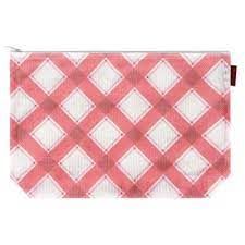 Plaid Mesh Bag: 13"x10.5" (Berry)