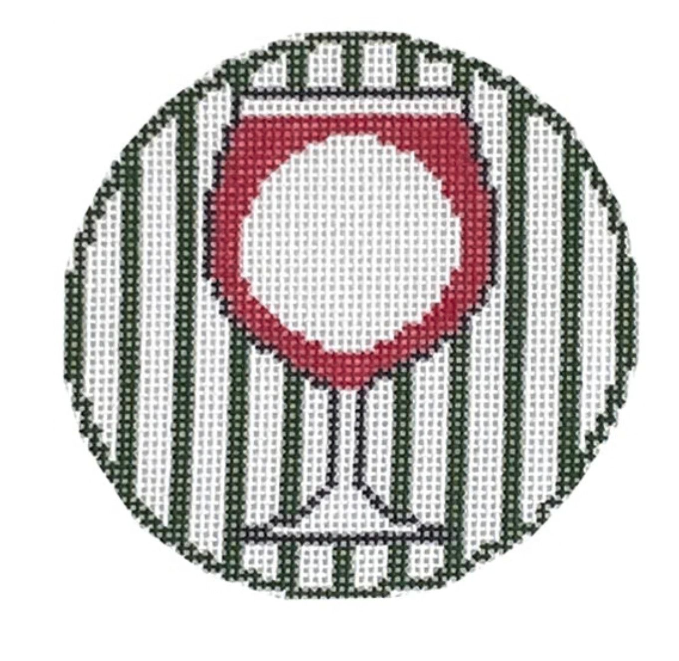 RD120: Wine Glass w/ Blue and White Stripes