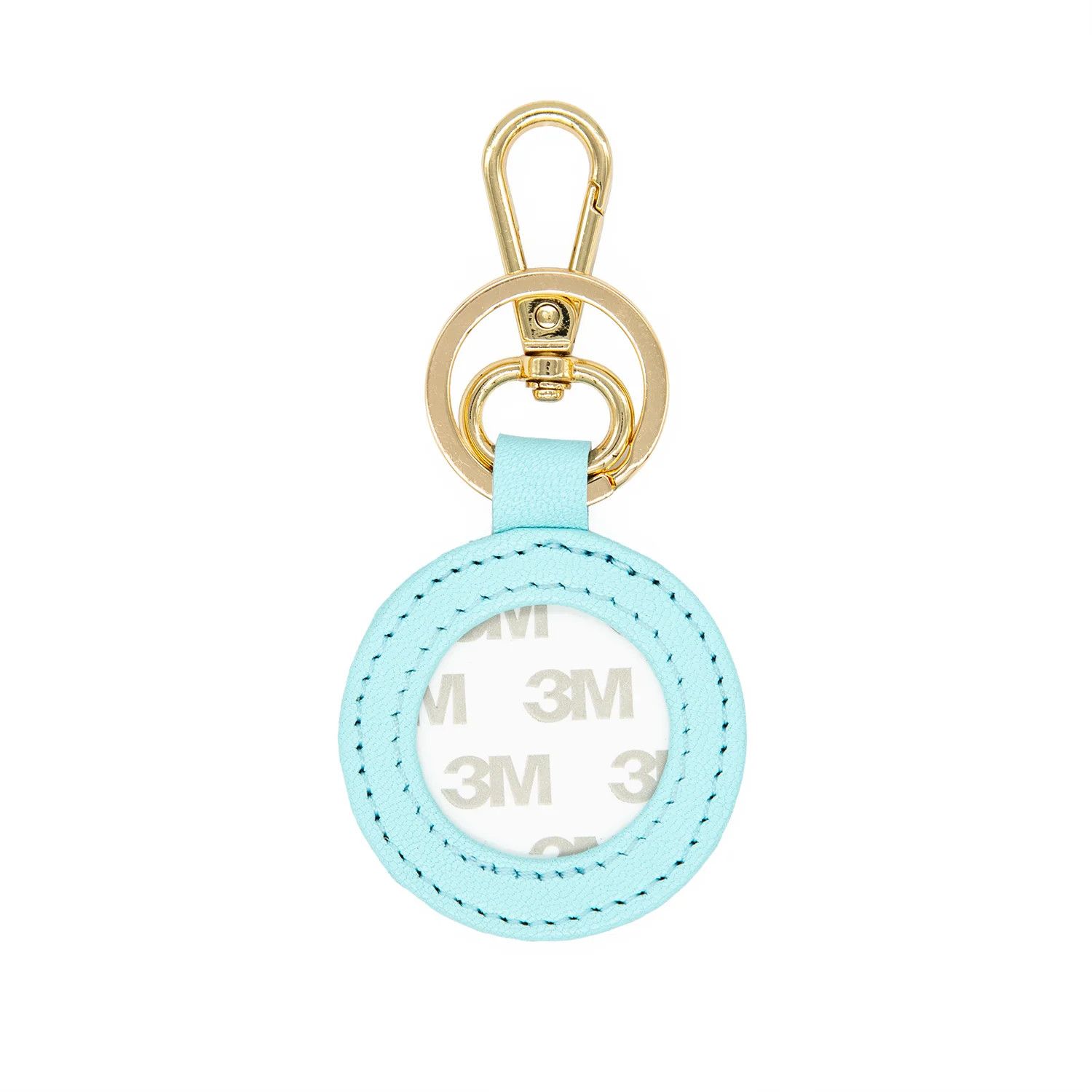 Leather Key FOB-Aqua