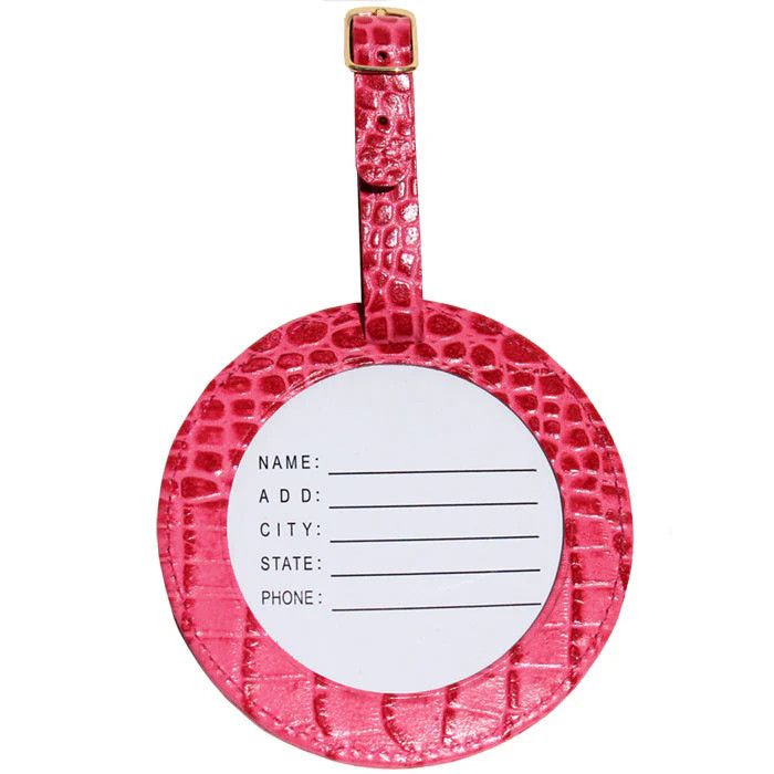 Lee Luggage Tag: Pebbled Pink