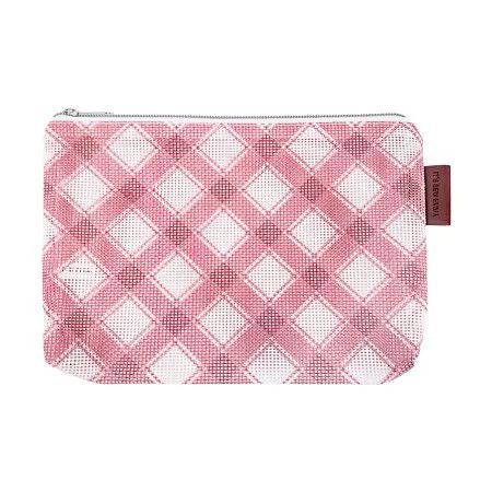 Plaid Mesh Bag: 6"x9" (Berry)