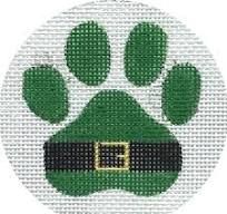 X658 Green Santa Paw Print