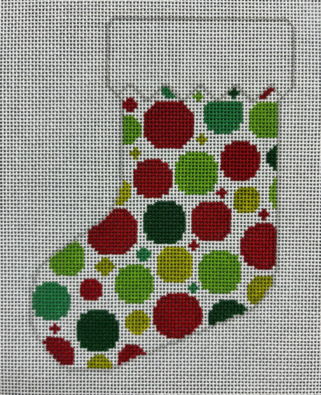 Bauble Dots Red and Green - Mini Stocking