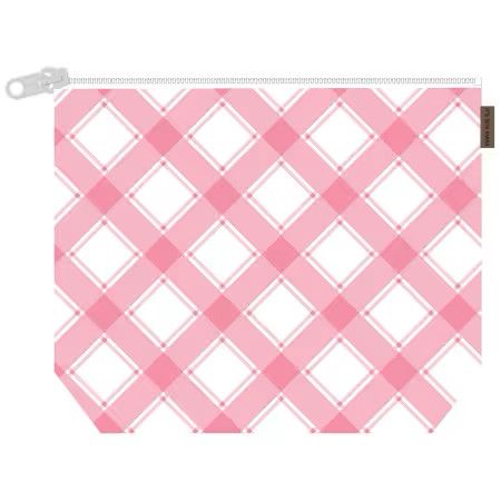Plaid Mesh Bag: 13"x10.5x3.24 (Peony)