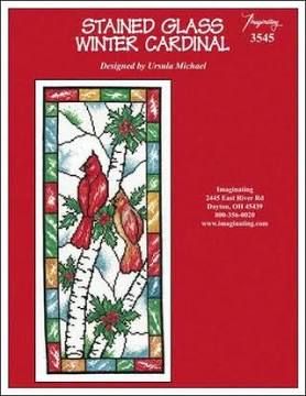 3545: Stained Glass Winter Cardinal