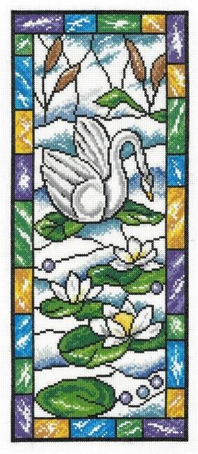 3547: Stained Glass Summer Swan