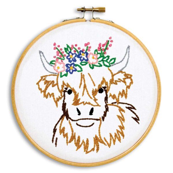 Highland Cow Embroidery Kit