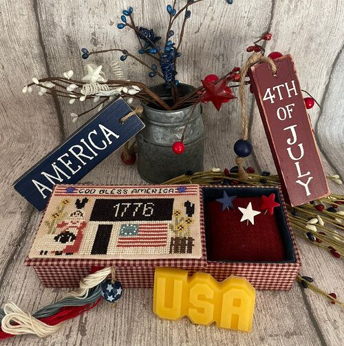 God Bless America Sewing Box