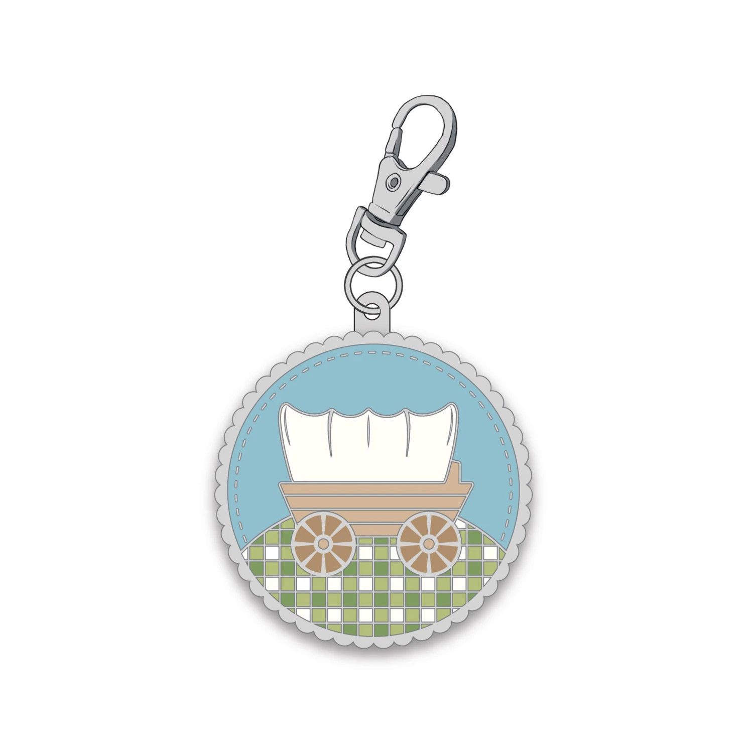 Prairie Covered Wagon Enamel Charm