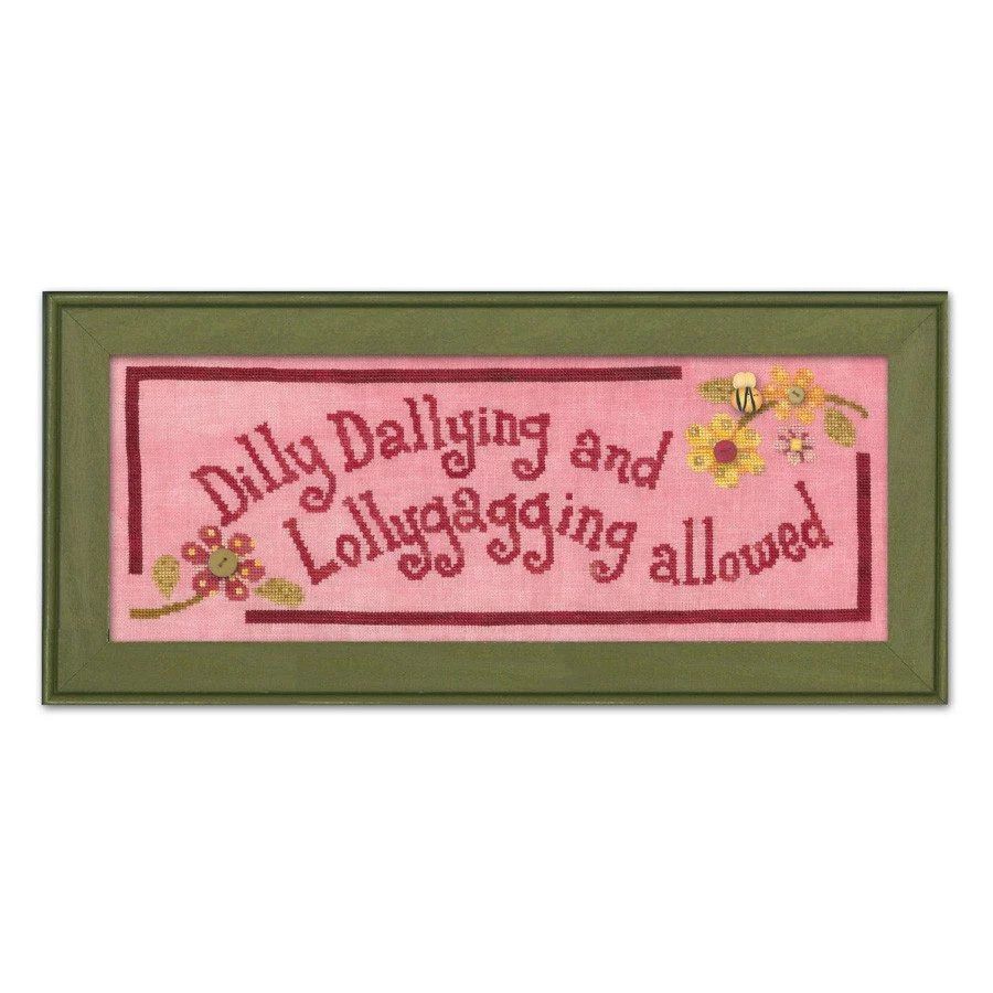 Dilly Dally Cross Stitch Design w/Buttons