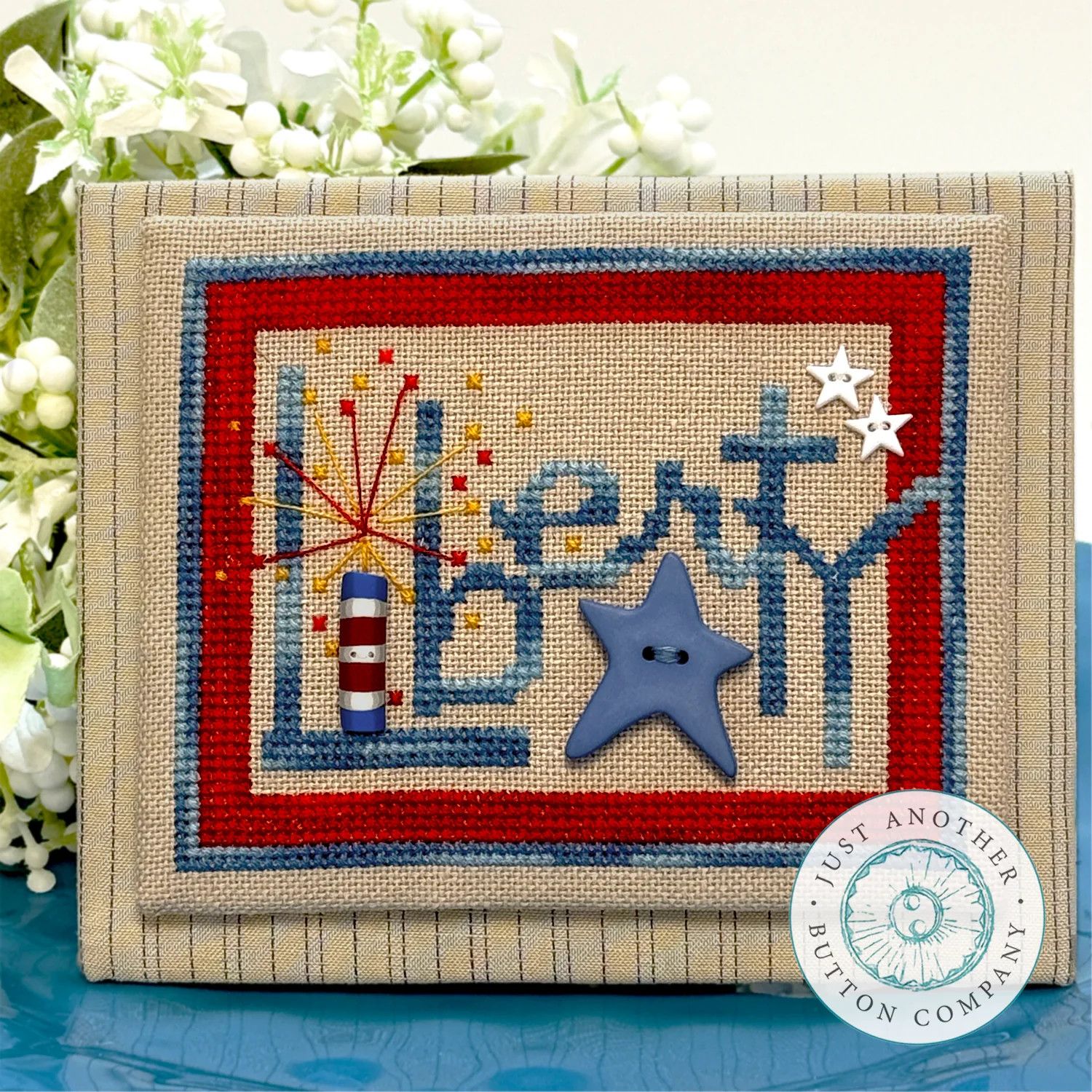 Liberty Star Cross Stitch Design w/Buttons