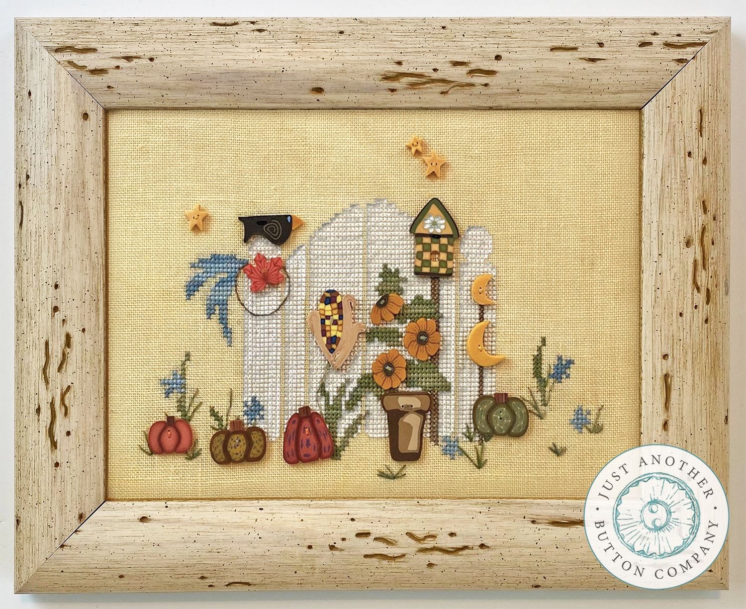 Pumpkin Garden Cross Stitch Design w/Buttons