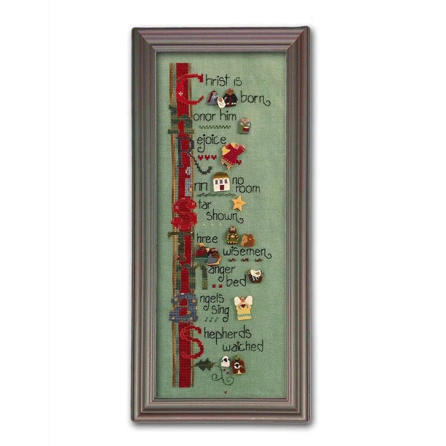 Christmas Tidings Cross Stitch w/Buttons
