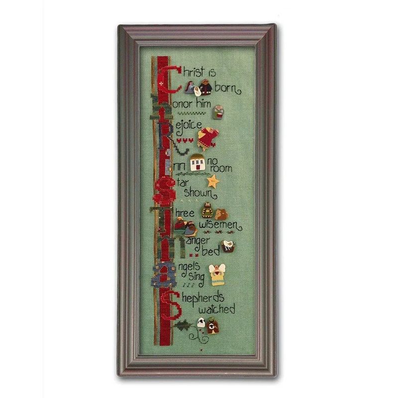 Christmas Tidings Cross Stitch w/Buttons