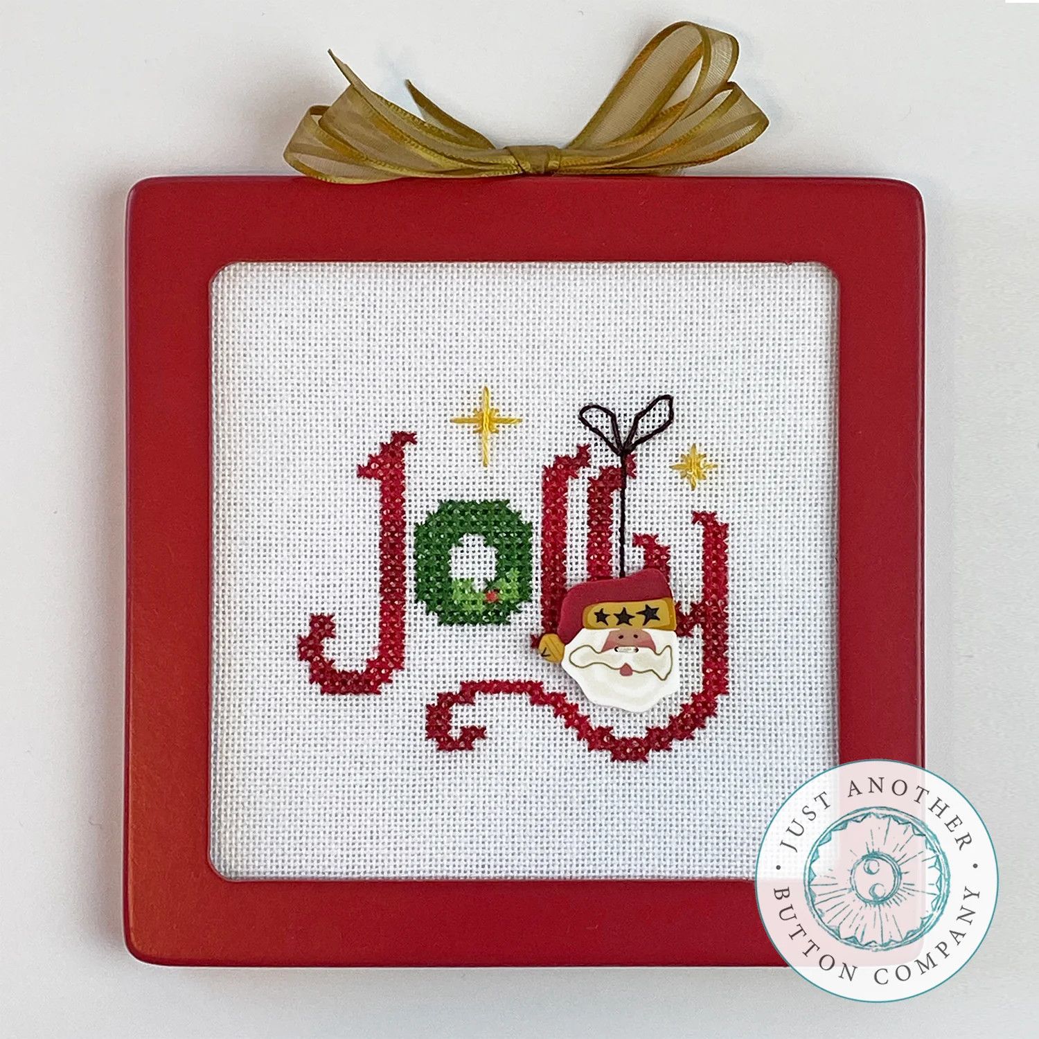 Jolly Square Cross Stitch w/Buttons