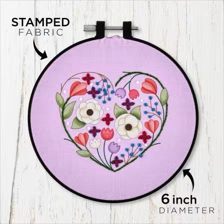 Peaceful Floral Stamped Embroidery Kit
