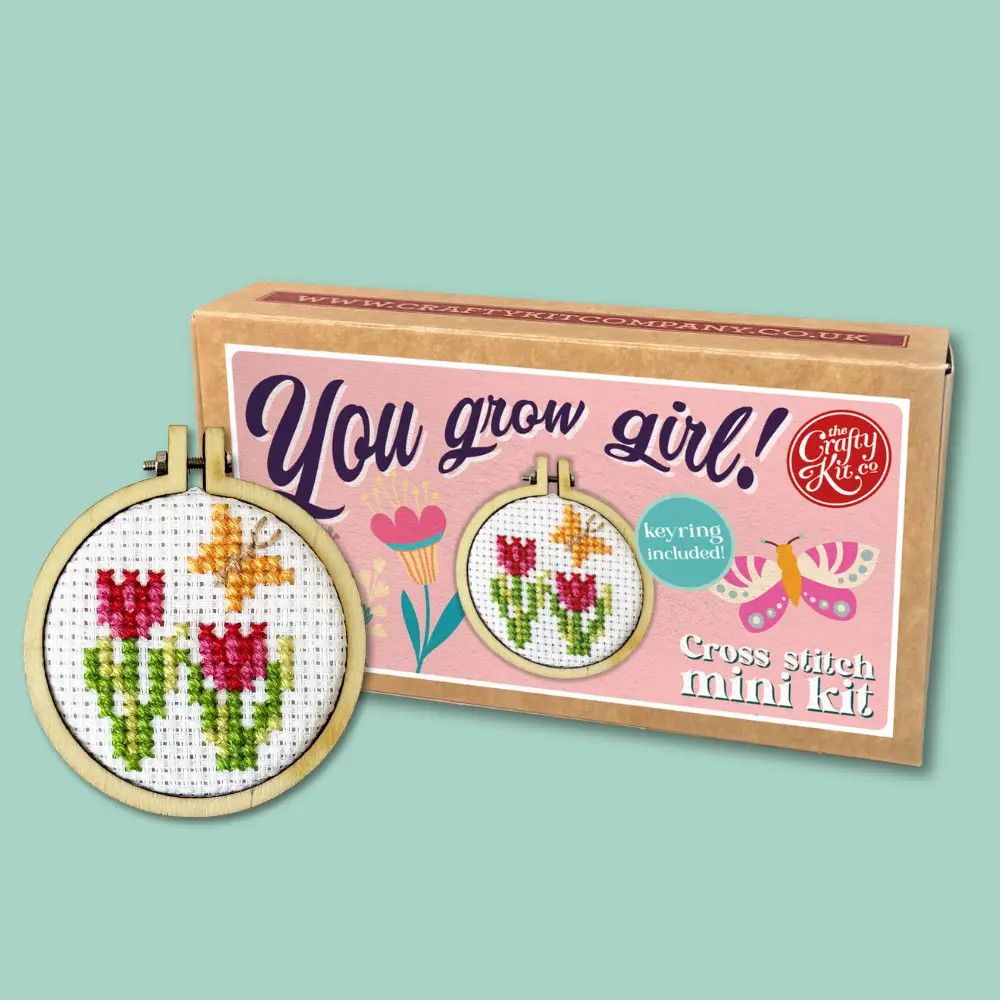 You Grow Girl! Mini Cross Stitch Kit