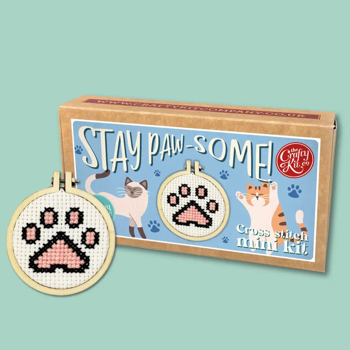 Stay Paw-some! Mini Cross Stitch Kit