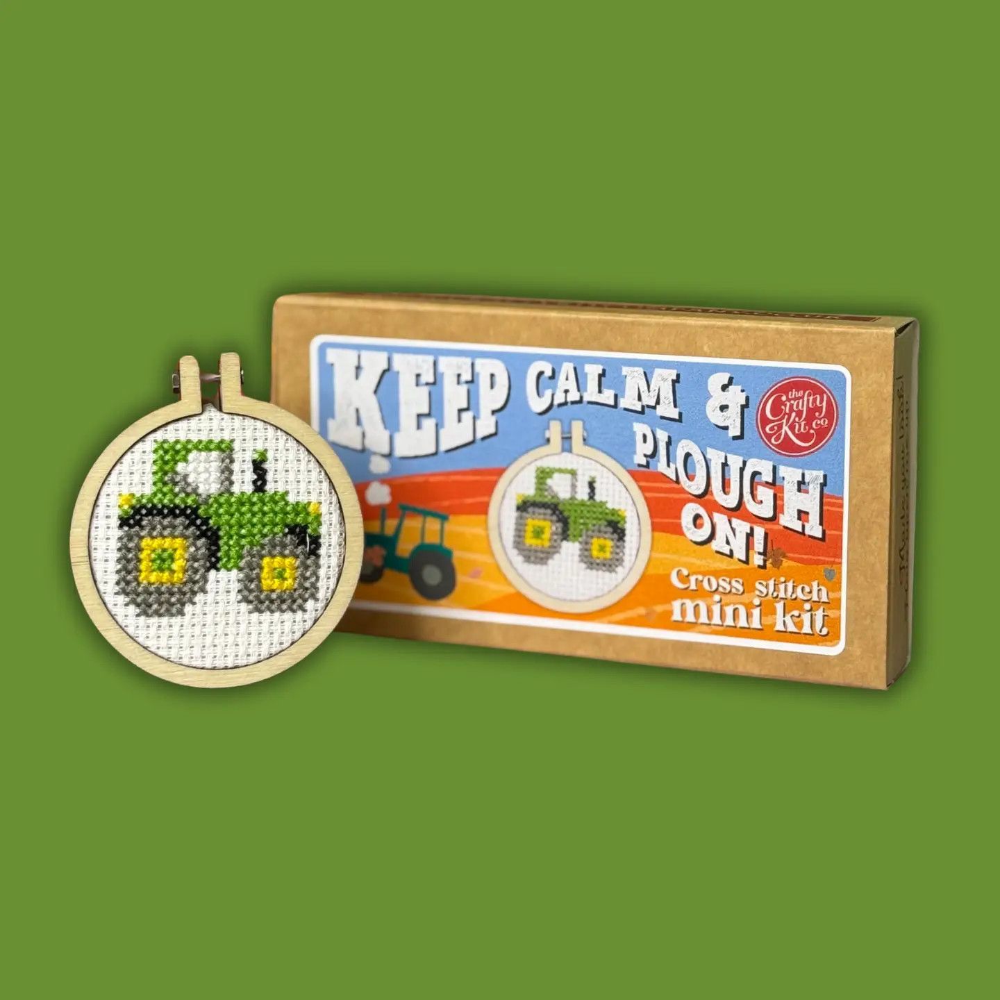 Keep Calm and Plough On! Mini Cross Stitch Kit