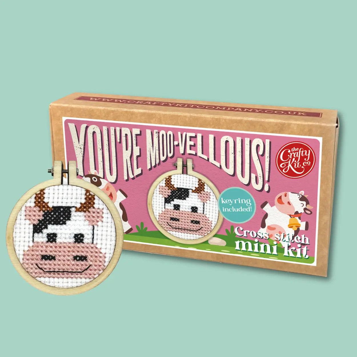 You're Moo-vellous! Mini Cross Stitch Kit