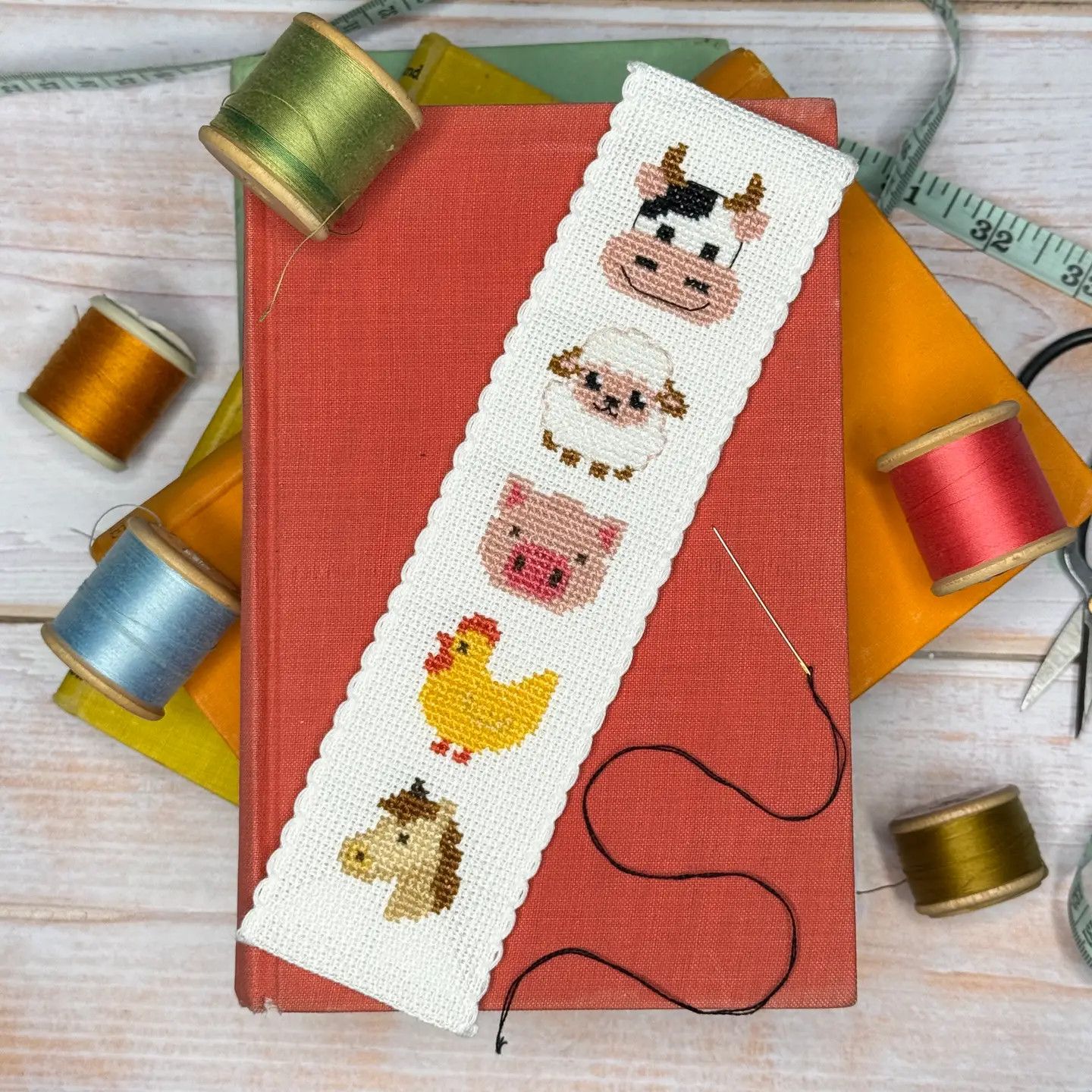Farmyard Friends Cross Stitch Bookmark Kit