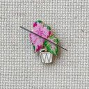 Potted House Plant Enamel Needle Minder