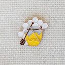 Honey  Pot Enamel Needle Minder