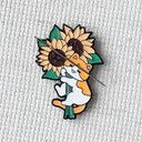 Cat with Sunflowers Needle Minder