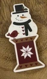 Snowman on Spool Sticker