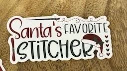 Santa's Favorite Stitcher Sticker