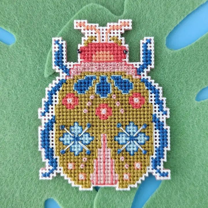 Blooming Bugs: Beetle Cross Stitch Kit