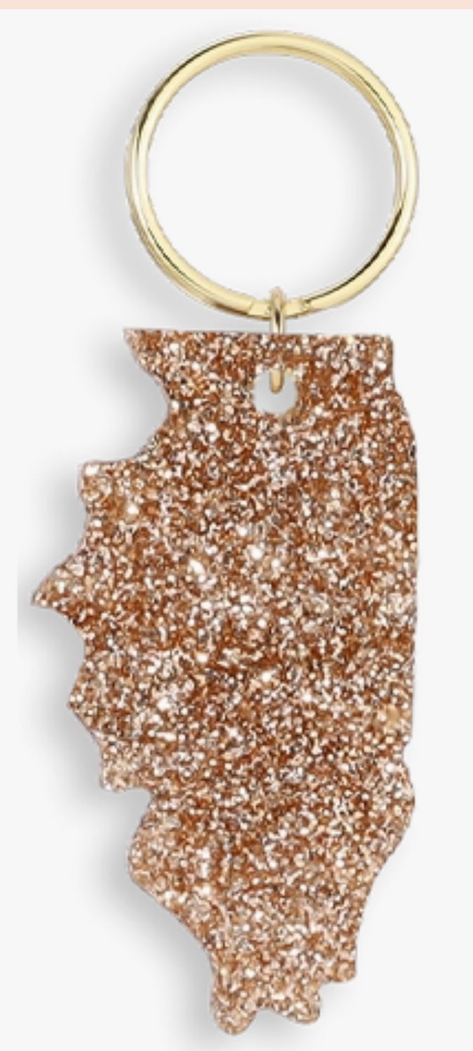 Illinois Sparkle Bag Tag