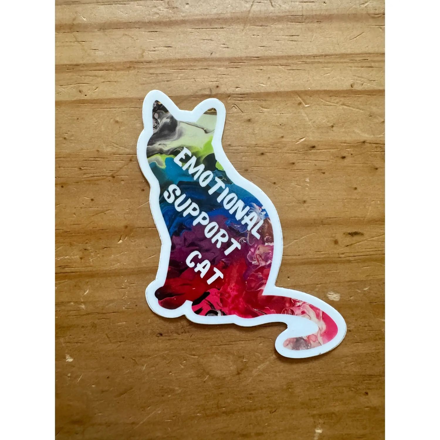 Rainbow Emotional Support Cat Sticker