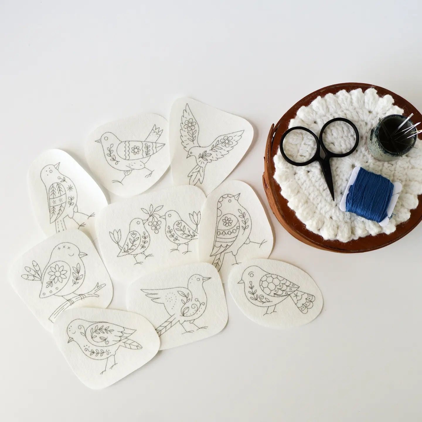 Stick &amp; Stitch: Folk Birds (9 Designs)