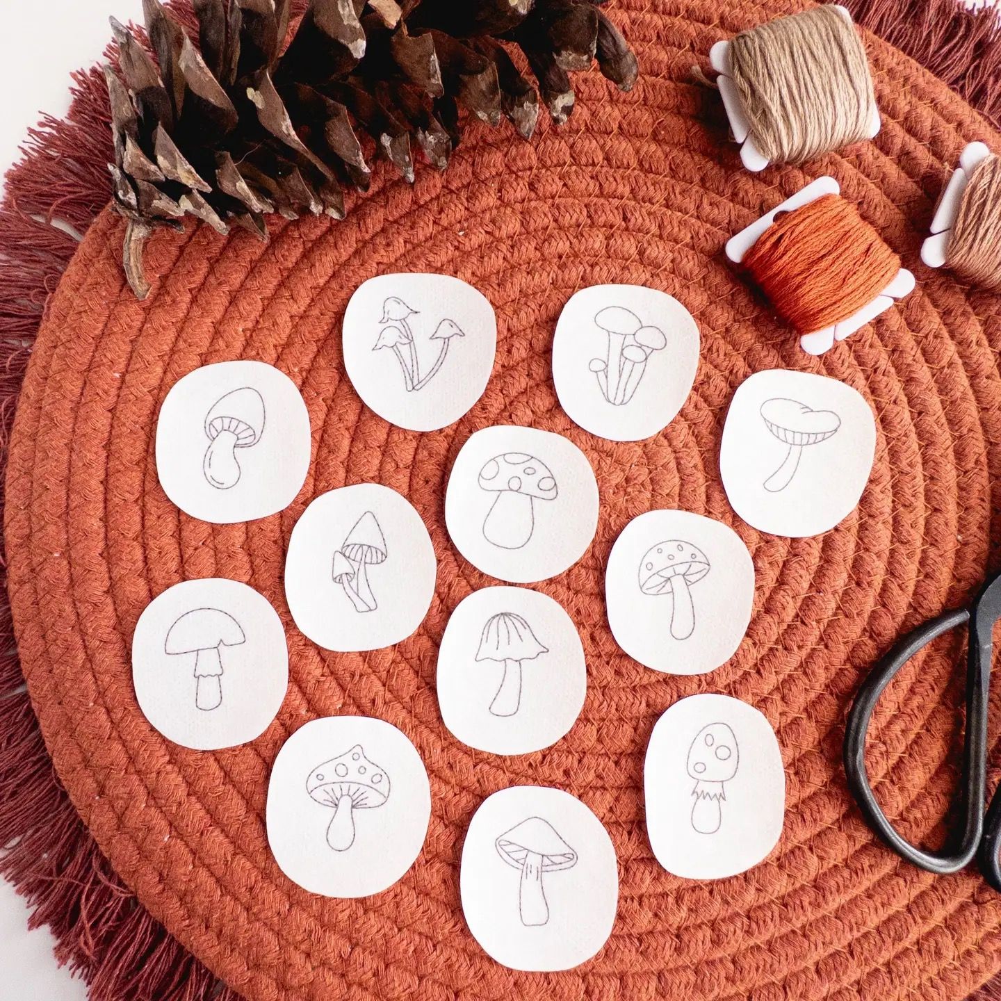 Stick &amp; Stitch: Mini Mushrooms (12 Designs)