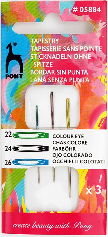 Pony Color Eye Tapestry Needle: Size 22/24/26