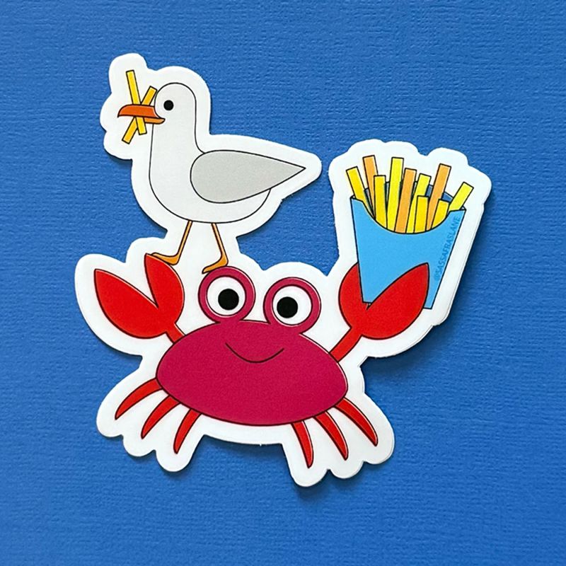 Crab w/Fries Sticker