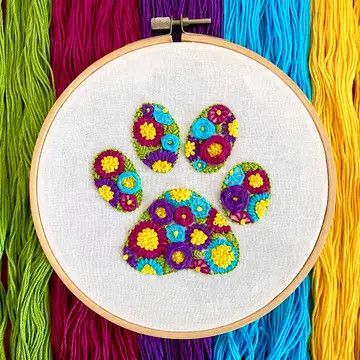 Flower Paw-er Print Embroidery Kit
