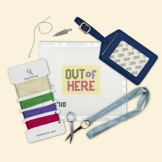 Out of Here Leather Luggage Tag Kit