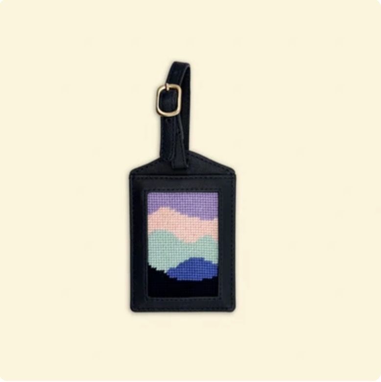 Call of the Mountains Leather Luggage Tag