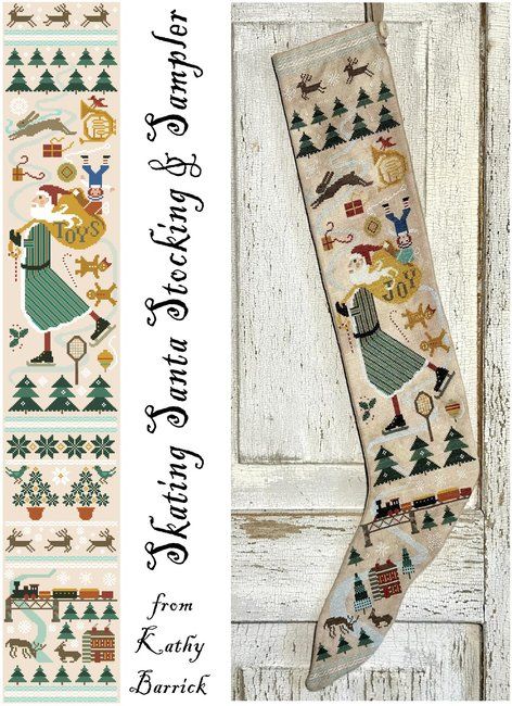 Skating Santa Stocking