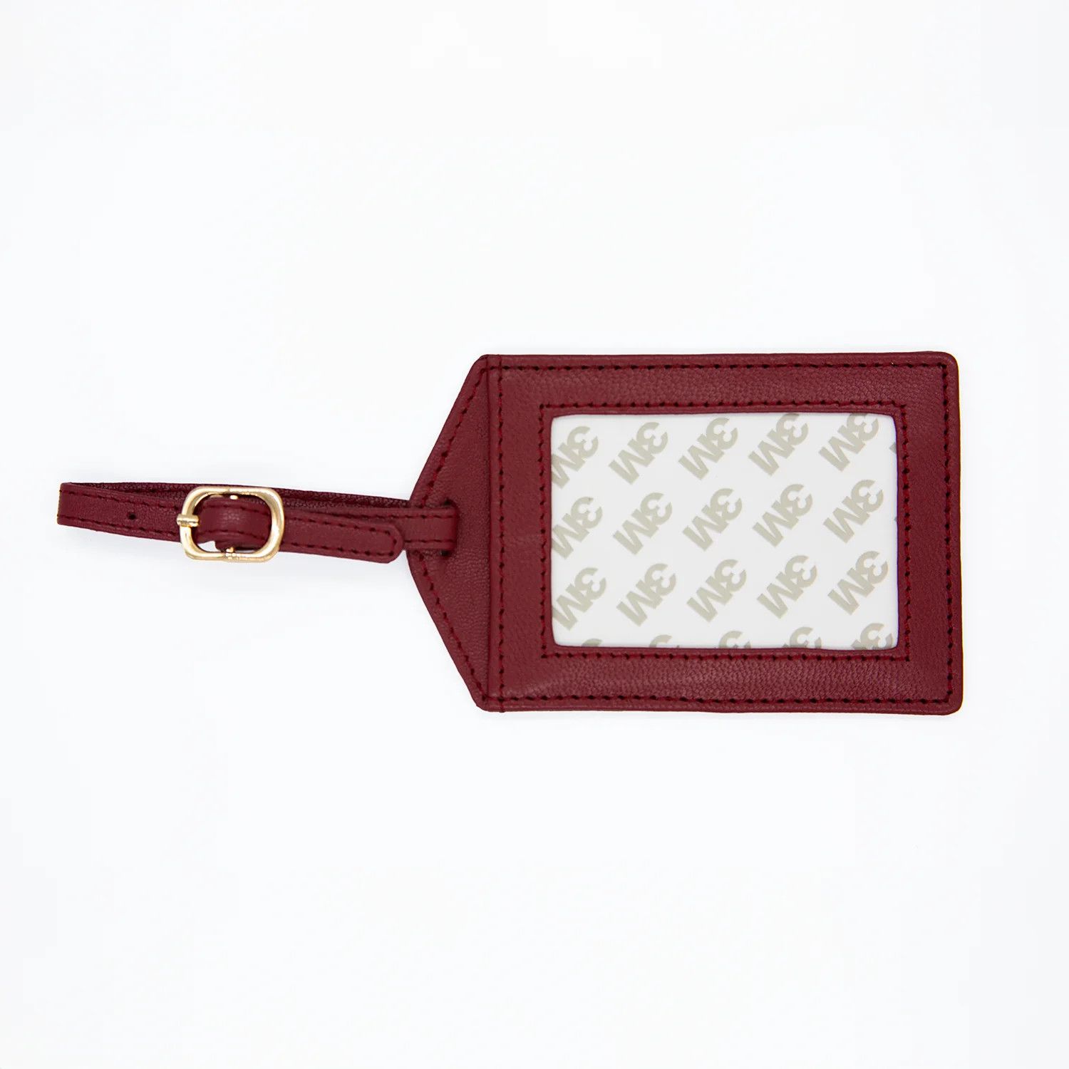 Leather Luggage Tag: Cranberry