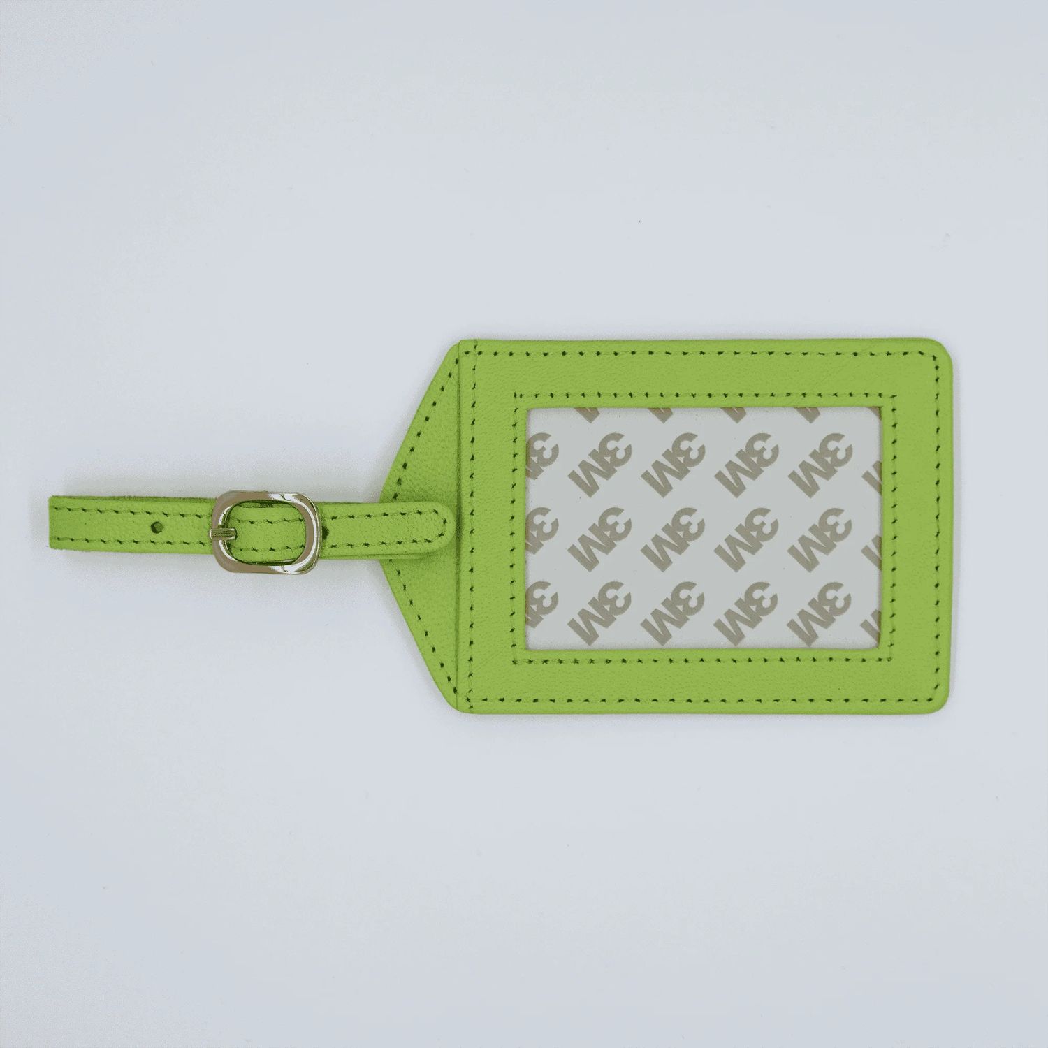 Leather Luggage Tag: Lime
