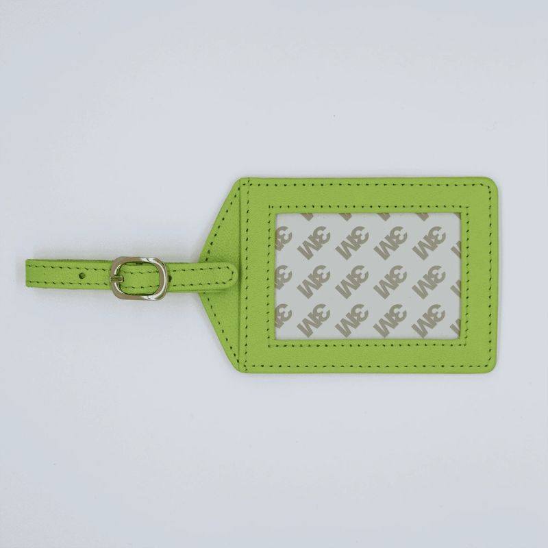 Leather Luggage Tag: Lime