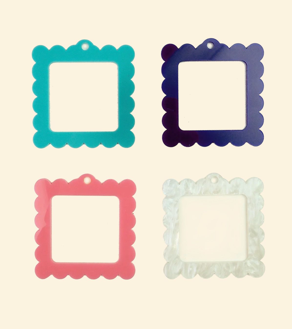Large Scallop Square Bag Tag: Tiffany Blue
