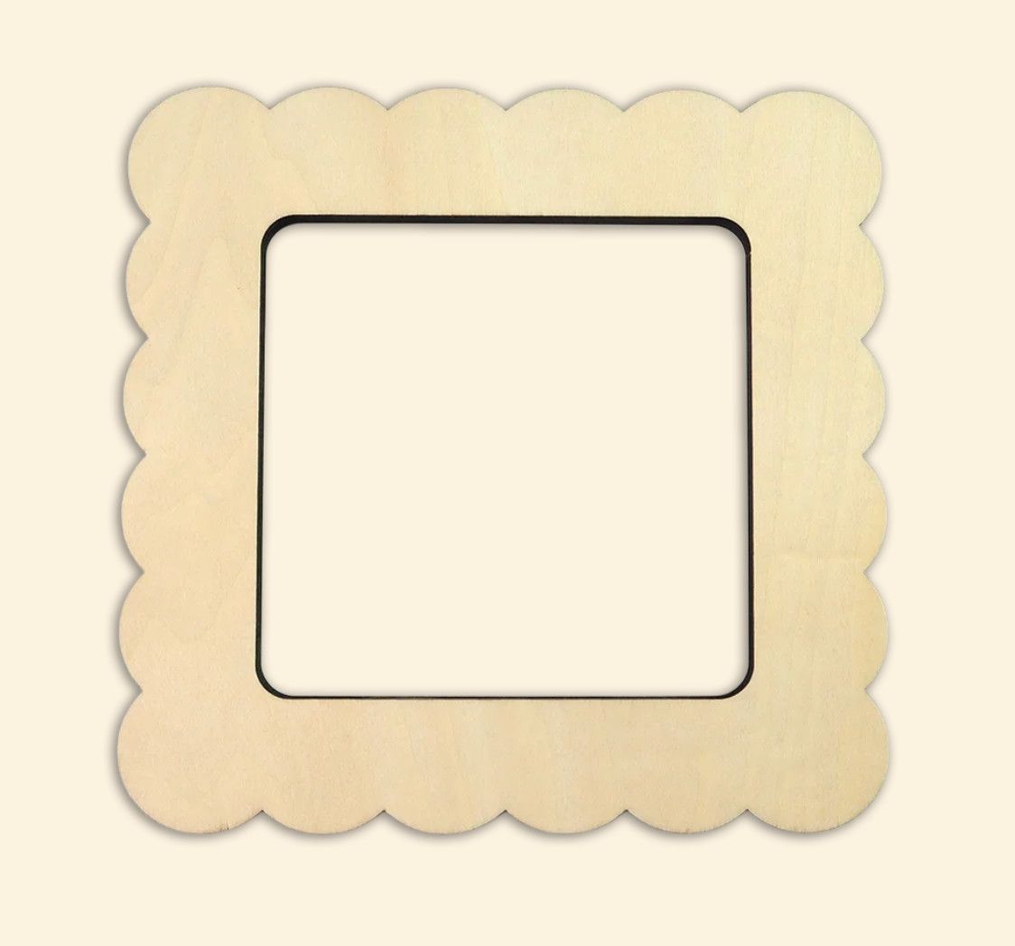 Scallop Square Stretcher Frame: 4.5"x4.5"