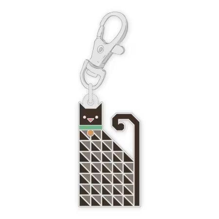 Bee Dots Cat Enamel Bag Tag
